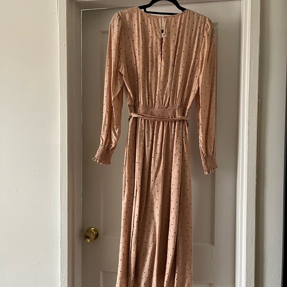 Sesame Polka Dot Long Sleeve Midi Dress